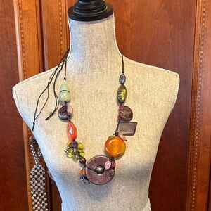 Vintage Teresa Goodall Multicolor Beaded Necklace